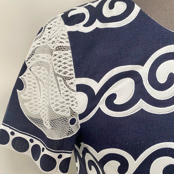 NWT J. Crew Navy Shift Ornate Lace Short Dress - Picture 6 of 11
